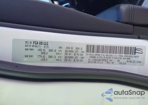 2015 Dodge Durango Limited z USA, uszkodzony, nr VIN 1C4RDHDG6FC857612